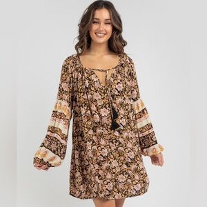 BillaBong Floral Bohemian tunic with Long Sleeves